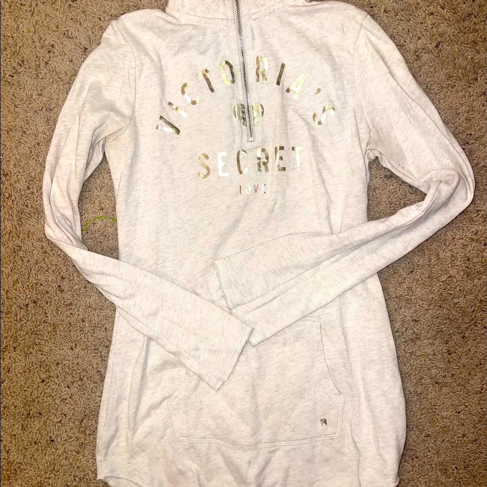 Victoria’s Secret extra long zip up sweatshirt.